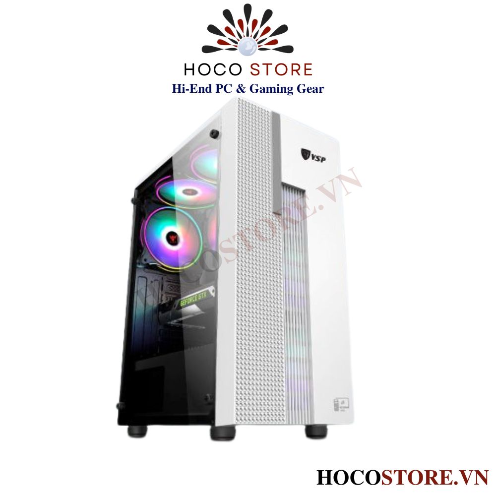 Vỏ Case Máy Tính văn Phòng VSP KB09 Màu Trắng l Hoco Store PC