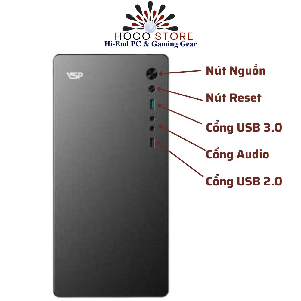 Vỏ Case Máy Tính Văn Phòng VSP V2897 Cổng USB 3.0