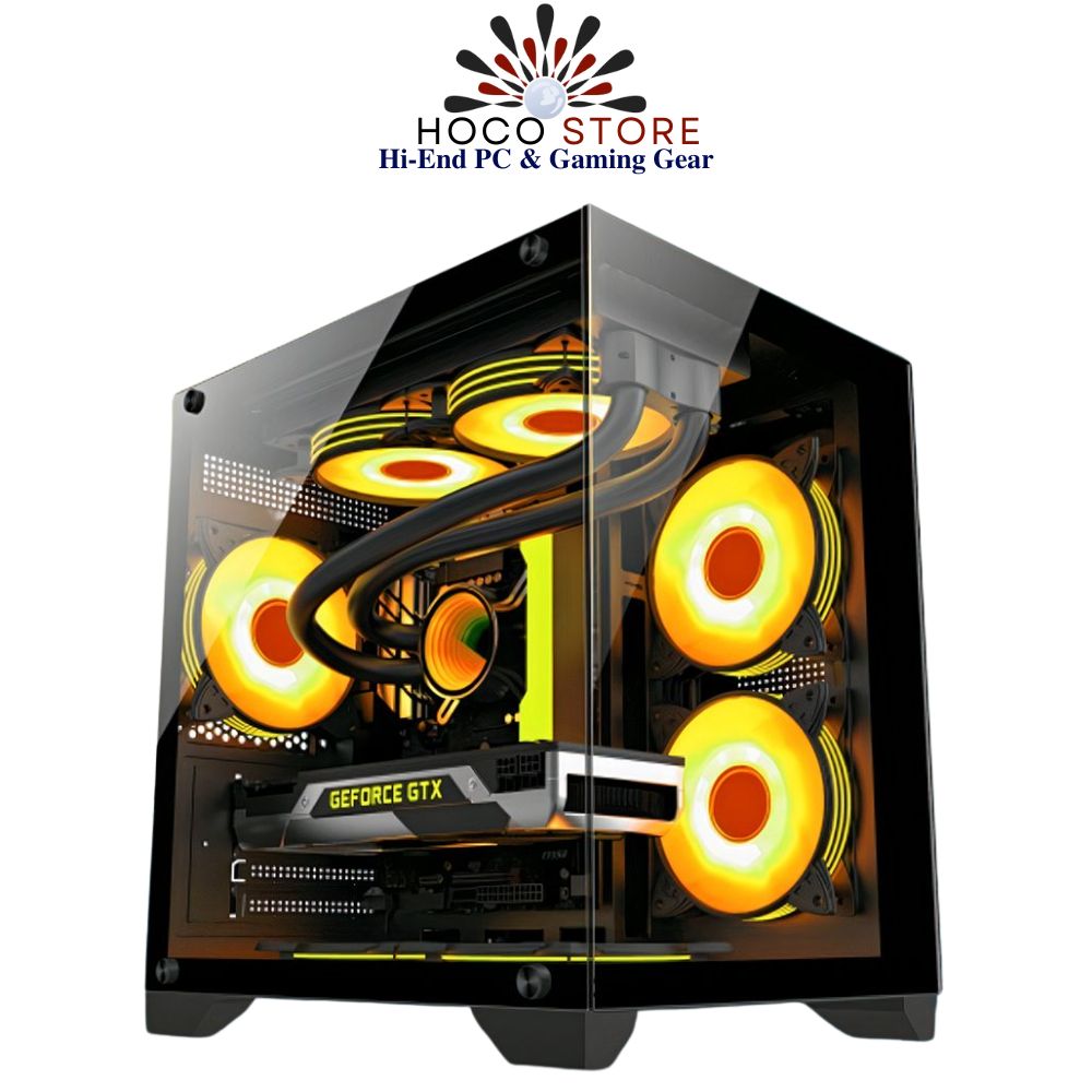 Vỏ Case Máy Tính Bể Cá E-DRa mATX 2 Mặt Kính Cường Lực ECS1503