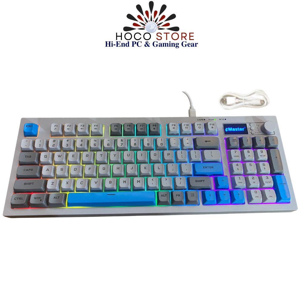 Bàn phím Silent EMaster EKG803 gõ cực êm có LED 94 Phím