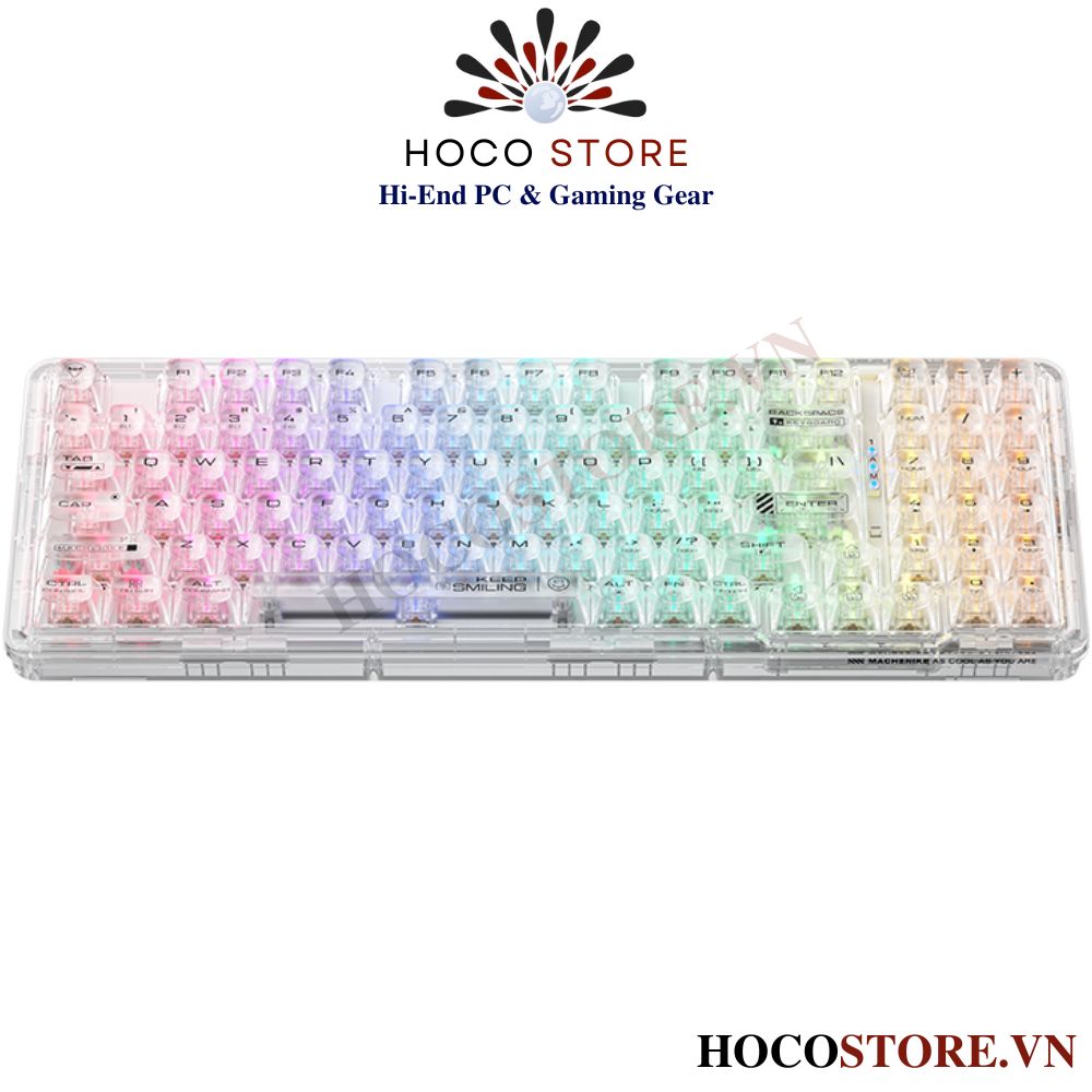 Bàn phím cơ Machenike K500F-B94W Tri-Mode RGB White 94 nút l Hoco Store PC