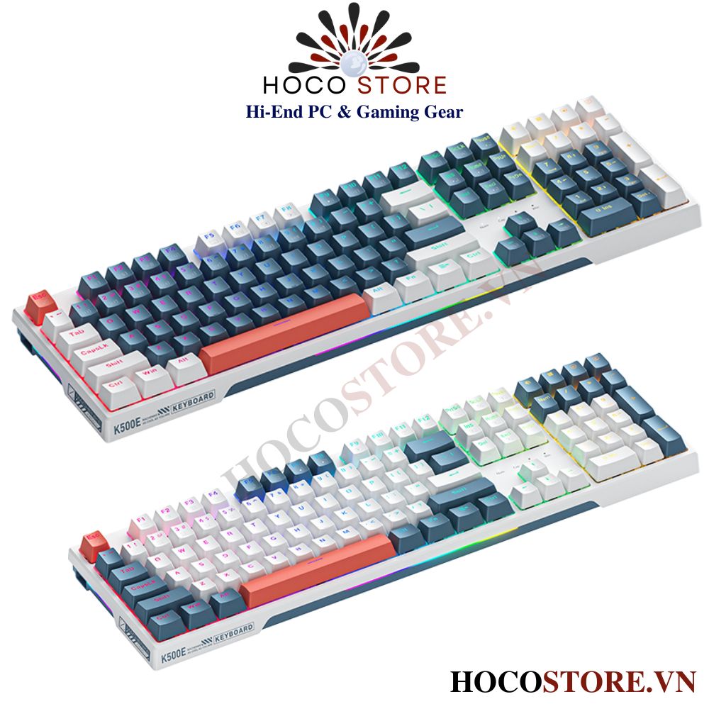 Bàn phím cơ Machenike K500E-B108 Wired RGB Dark Blue l Hoco Store PC