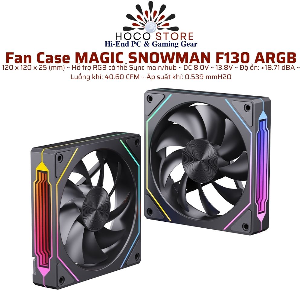 Fan Case MAGIC SNOWMAN F130 ARGB Đen