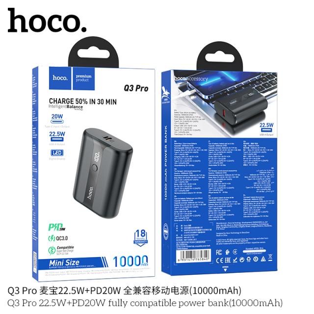 Sạc Dự Phòng Hoco Q3 Pro 10000mAh Sạc Nhanh| Hoco Store PC