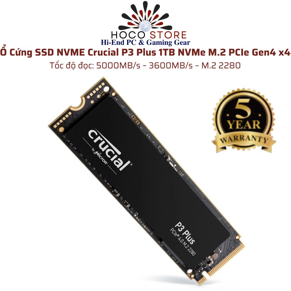 Ổ Cứng SSD NVME Crucial P3 Plus 1TB NVMe M2 PCIe Gen4 x4