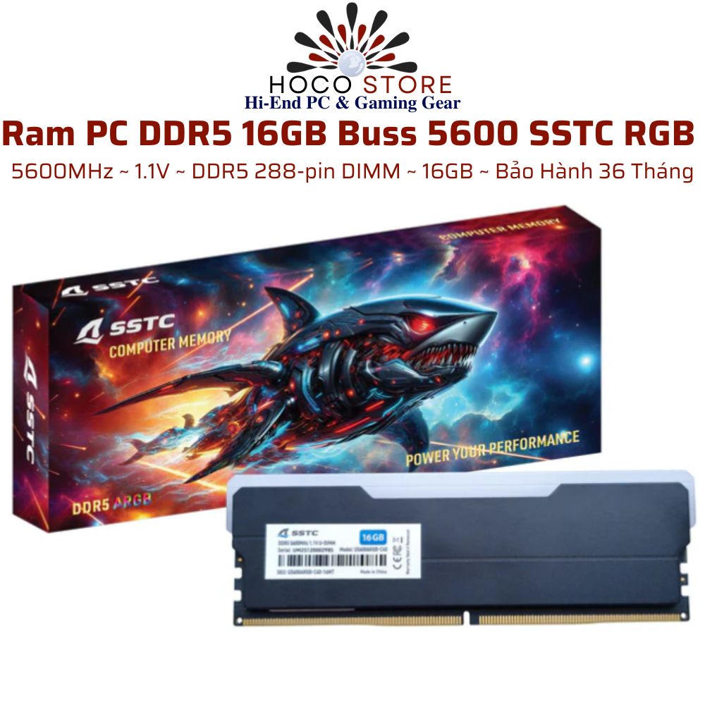 Ram PC DDR5 16GB Buss 5600 SSTC RGB Intel / AMD