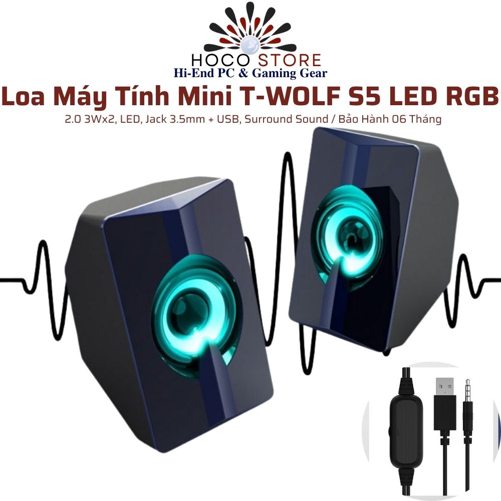 Loa Máy Tính Mini T-WOLF S5 LED RGB