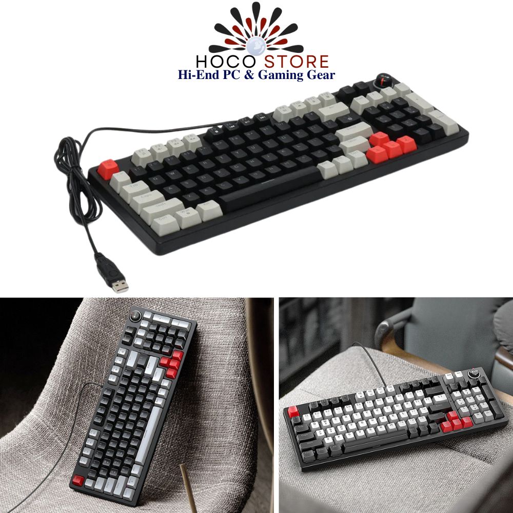 Bàn Phím Cơ 97 Phím T-WOLF T50 Blue Switch Màu Đen Xám