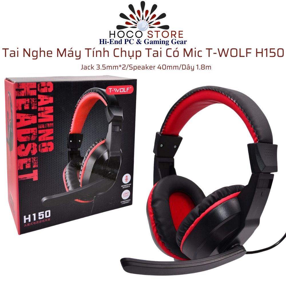 Tai Nghe Máy Tính Chụp Tai Có Mic T-WOLF H150