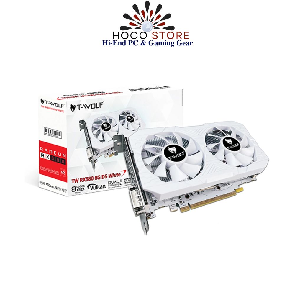 Card màn hình TWOLF TW RX580 8G D5 White Dual