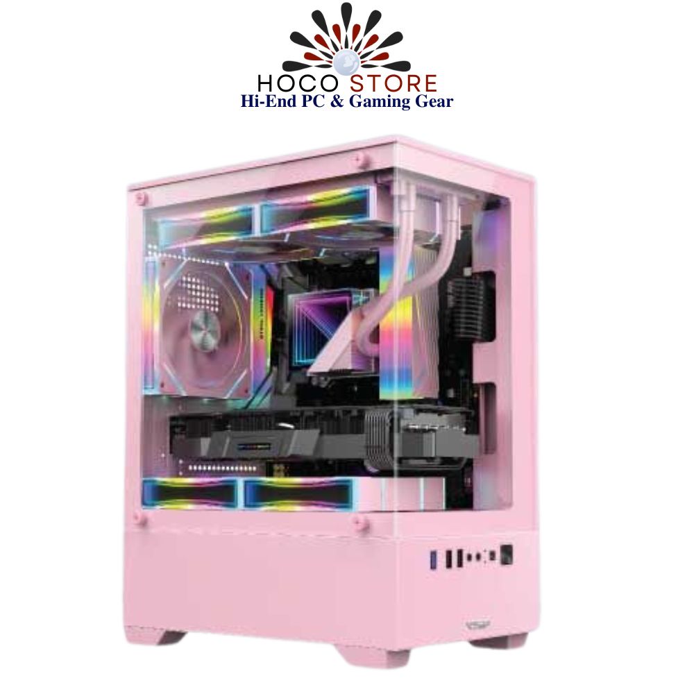 VỎ CASE MÁY TÍNH VSP AQUAL X3 M-ATX Màu Hồng