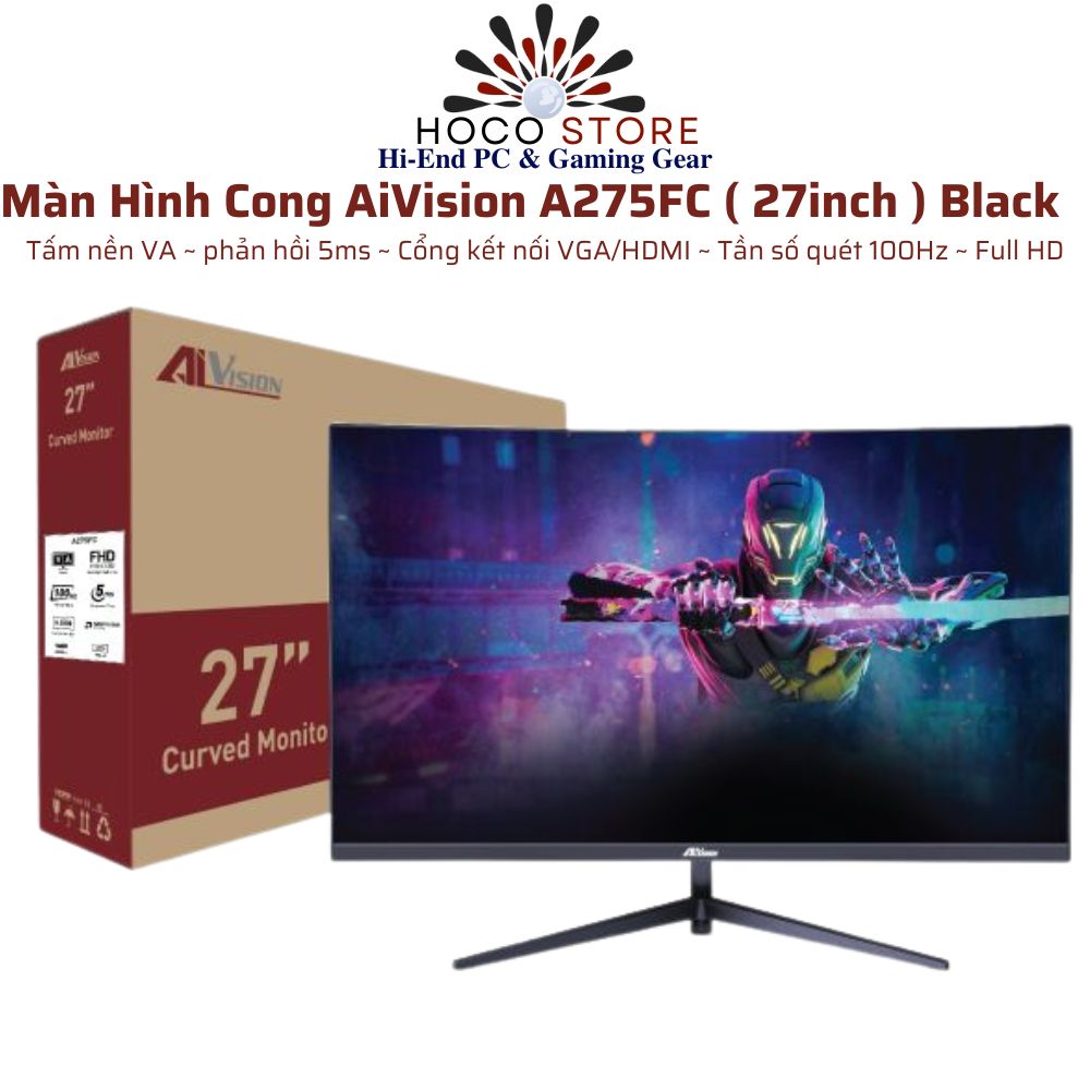 Màn Hình Cong AiVision A275FC 100Hz 27inch Tấm Nền VA